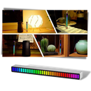 Luz de ambiente musical LED da Yzhm, luminária de noite preta, com efeito de iluminação suave para ambientes relaxantes.