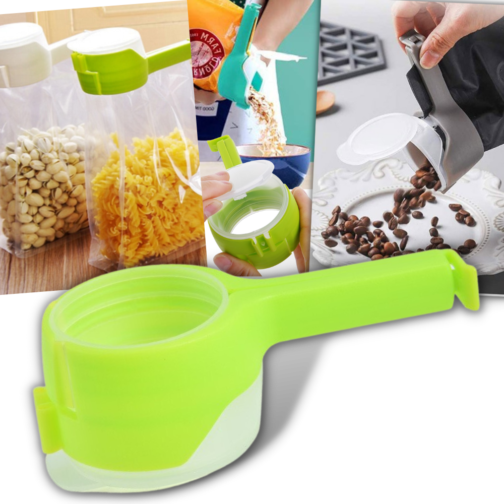 Conjunto de 2 clipes verdes para sacos alimentares com tampa, acessório de armazenamento alimentar da marca Zavarea