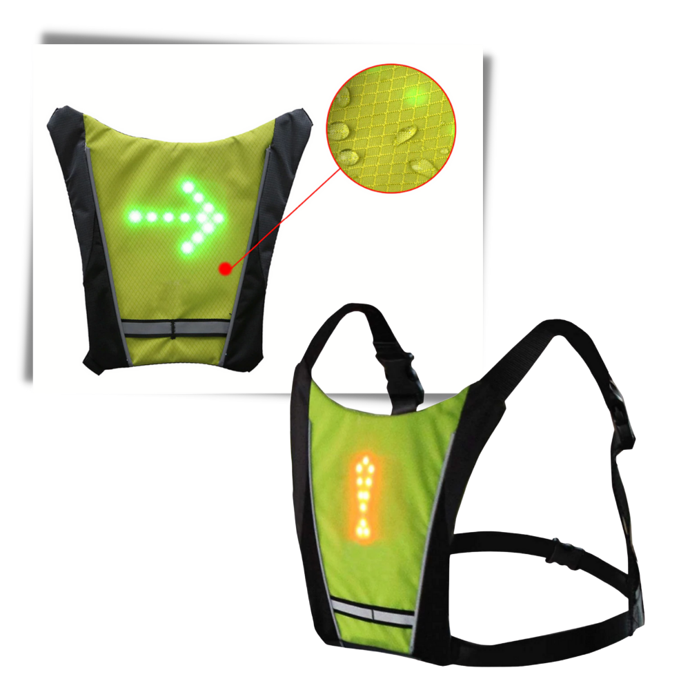 Colete de ciclismo refletivo com LED da Zedwell, sinalização de perigo e aviso para maior segurança nas pedaladas.