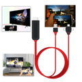 Câble adaptador HDMI Zeiger para telefones e tablets, gerenciador de cabos, conectado a dispositivos eletrônicos.