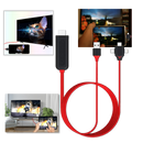 Câble adaptador HDMI Zeiger para telefones e tablets, gerenciador de cabos, conectado a dispositivos eletrônicos.