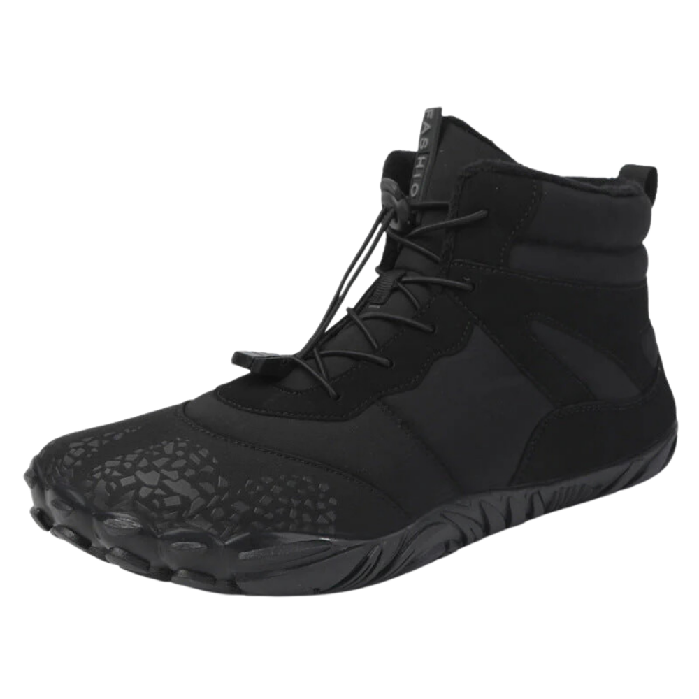 Sapatos de trilha impermeáveis Ownshoe com sola plana, ideais para caminhada em terrenos úmidos e rochosos.