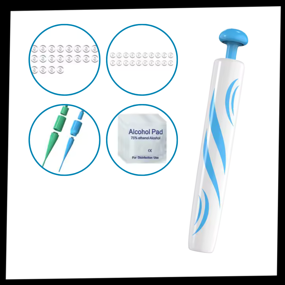 Kit de tratamento profissional para acrocordões da Zerone com cosméticos especializados para cuidados de pele.