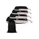 Conjunto de 5 sacos de compressão organizadores de bagagens pretos da Egdank, para otimizar espaço nas malas de viagem.