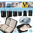 Organizador de bagagem com zíper da Egdank, para compressão e organização eficiente de roupas em malas de viagem.
