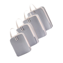 Conjunto de 4 organizadores de bagagem com zíper, em cinza, para compressão e organização de roupas em viagens Egdank.
