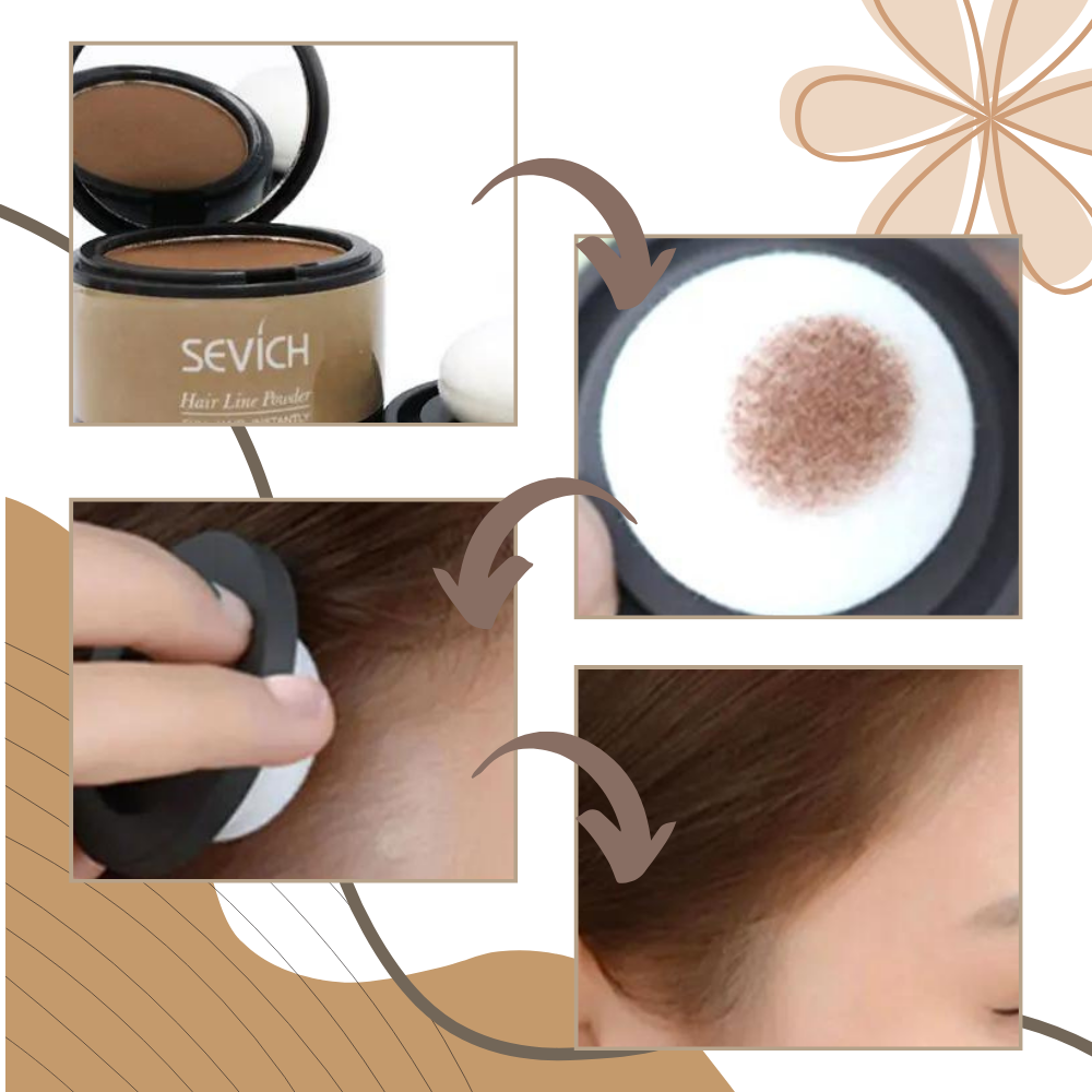 Poudre camouflante instantânea para raízes castanho claro, produto de cuidado capilar da marca ZJchao.