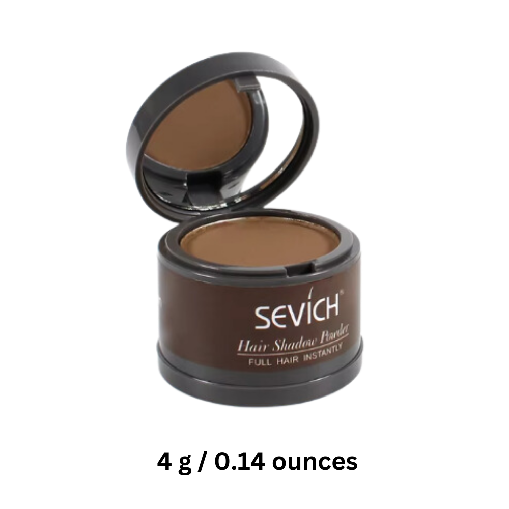 Poudre camuflante instantânea para raízes castanho claro, produto de cuidado capilar da marca ZJchao, visualizado na embalagem