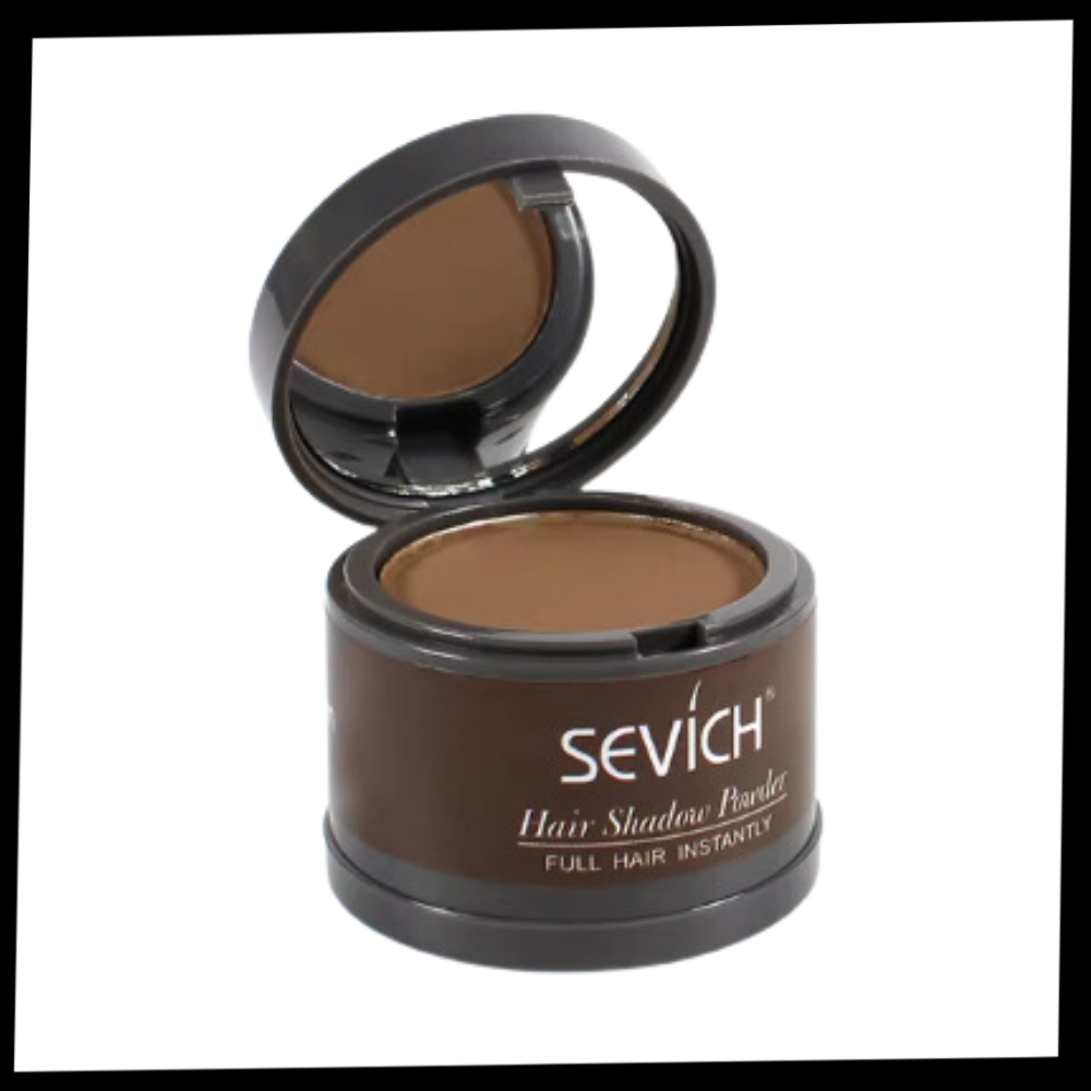 Poudre camuflante para raízes castanho claro, produto de cuidado capilar da marca ZJchao.