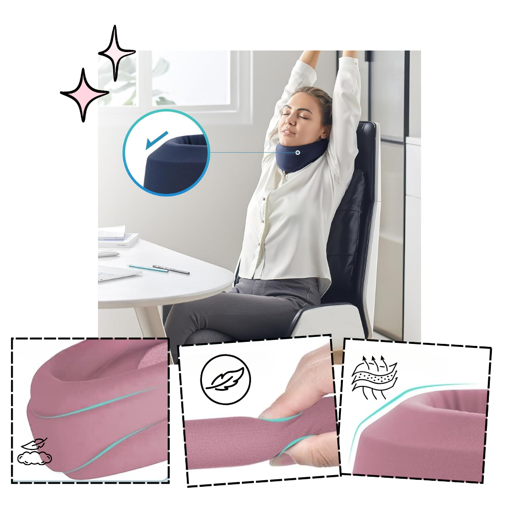 Colar cervical anti-roncador da marca Zoiuytrg, ajuda a melhorar o sono e reduzir o ronco, visível na imagem.
