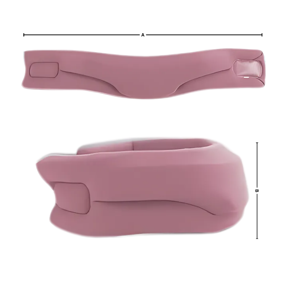 Colar cervical anti-ronfantes Zoiuytrg, dispositivo de ajuda ao sono para reduzir o ronco, em tom neutro.