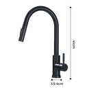 Robinet de cuisine Zovajonia com flexível, capteur, acabamento preto e dourado, peça de material de encanamento.